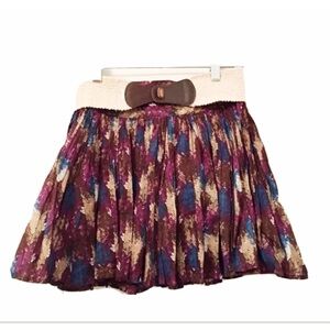 CANDIE'S Sz 5 Cute Boho Mini Skirt Belted & Lined